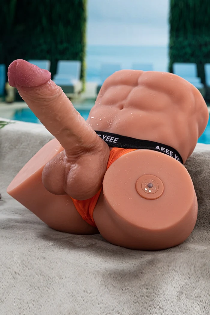 Gretel: 6,5 kg männlicher Sexpuppen-Torso mit 19 cm langem Stoß- und Vibrationsdildo