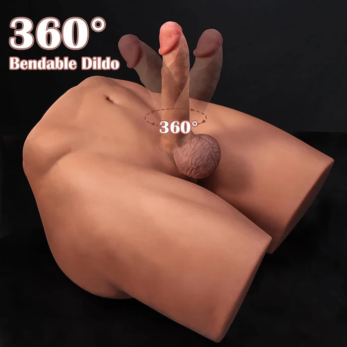 Mark：16.5kg big male sex doll torso with 7-inch dildo
