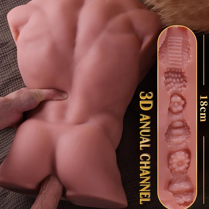 Fitter: 11.5KG Teleskop-Vibrator-Torso mit App-Steuerung (abnehmbarer Dildo, 4 Aufsätze)