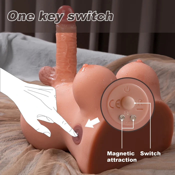 Nine: 7,98kg Futa Torso Sex Doll mit 16 cm Realistischem Stoß-Dildo Masturbator