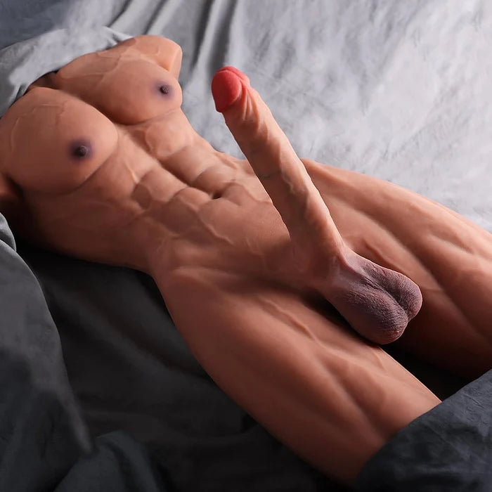 Toey: 15.87kg strong muscular male torso with 8.5 inch dildo