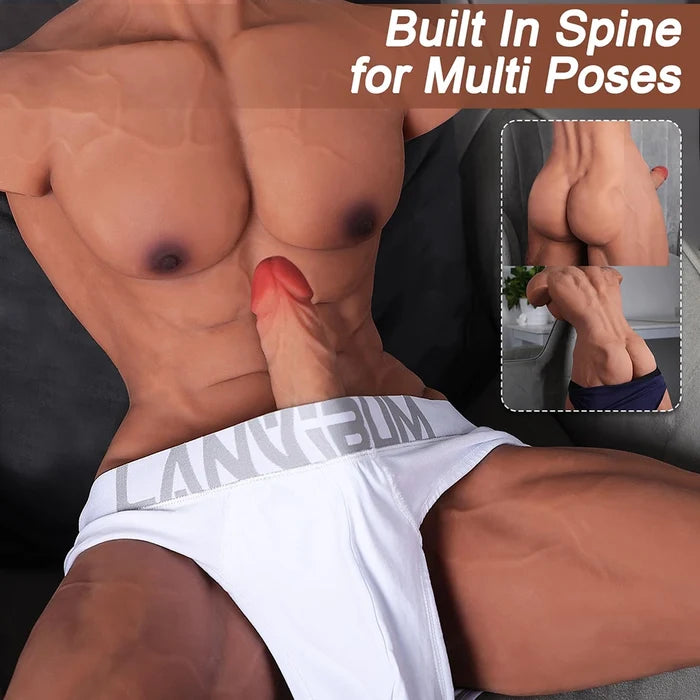 Toey: 15.87kg strong muscular male torso with 8.5 inch dildo