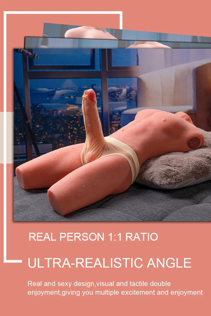 Archer: 8,0 kg männlicher Torso mit 17 cm langem Stoß- und Vibrationsdildo