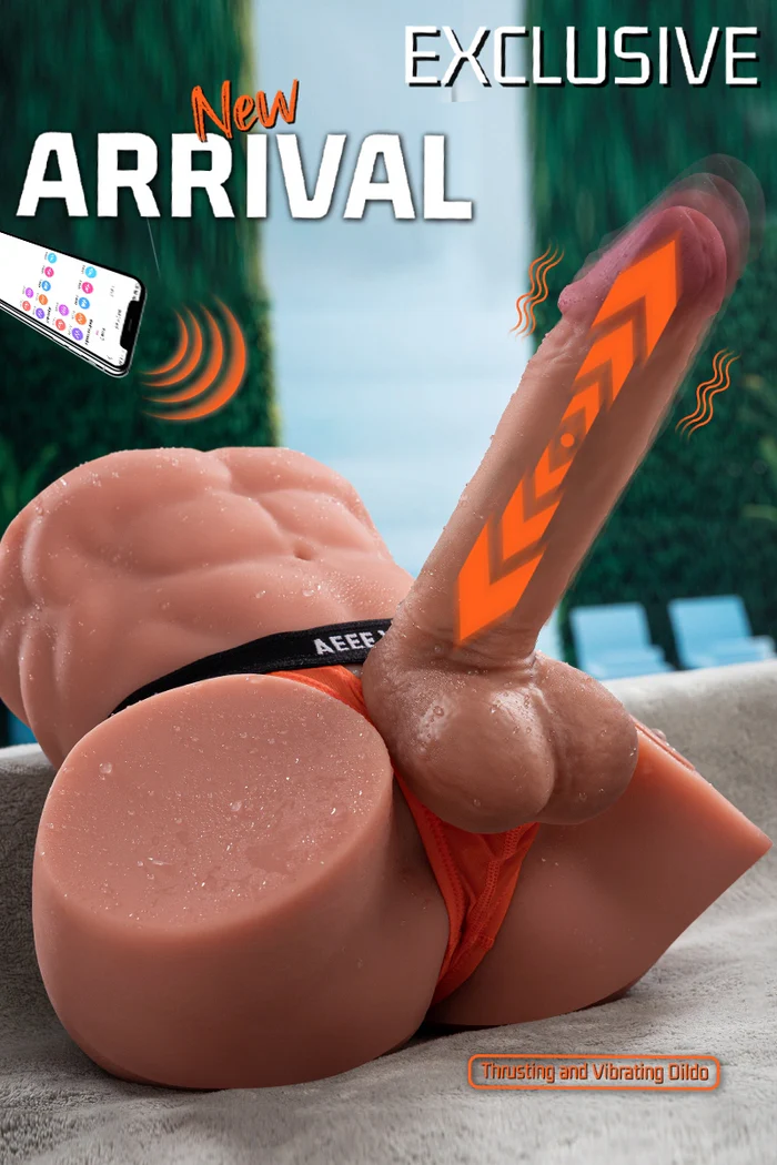 Gretel: 6,5 kg männlicher Sexpuppen-Torso mit 19 cm langem Stoß- und Vibrationsdildo