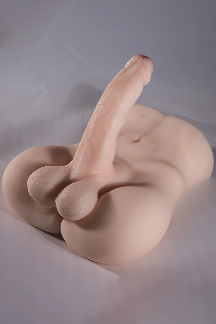 Jesse: 3,58kg brauner männlicher Sex-Torso mit 18cm großem Dildo