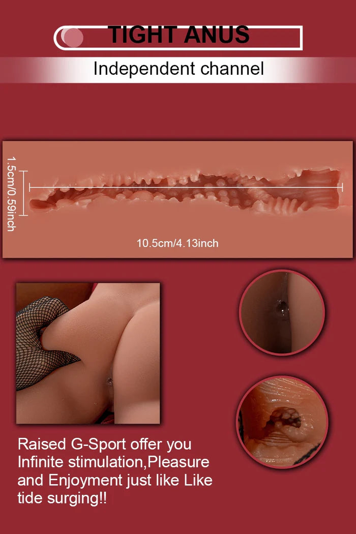 Kyle: 4,1 kg Torso für Frauen mit 17 cm langem Auto-Teleskop-Dildo