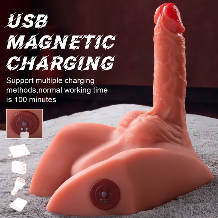 Mark：2.6kg male torso with 20 cm long telescopic dildo